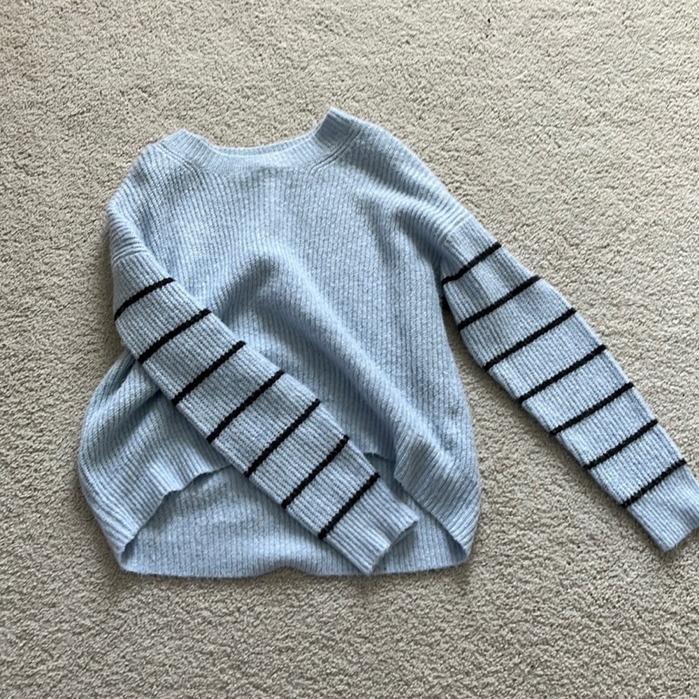 Cozy Striped Blue Sweater